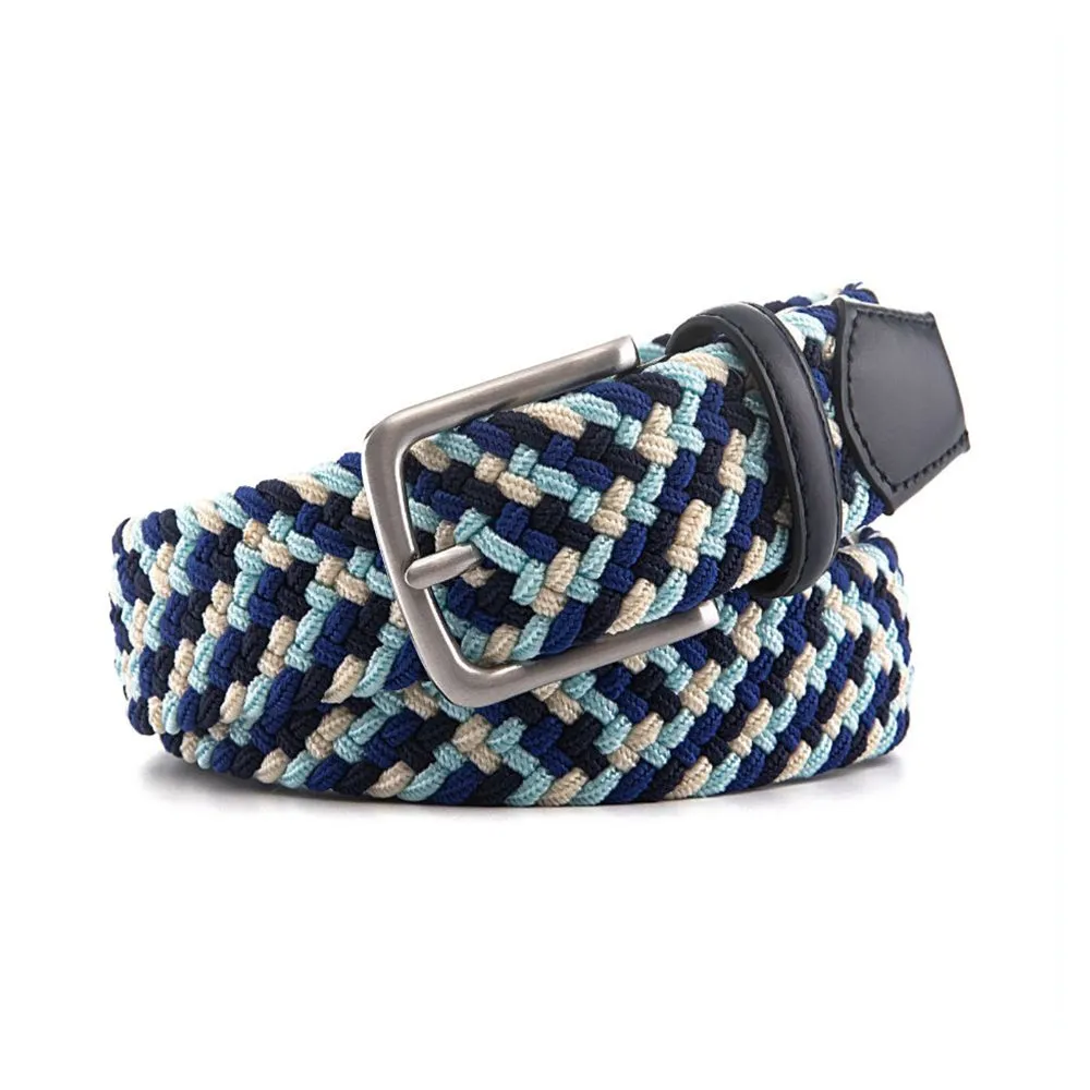Bradenton Navy/Blue/White Braided Belt