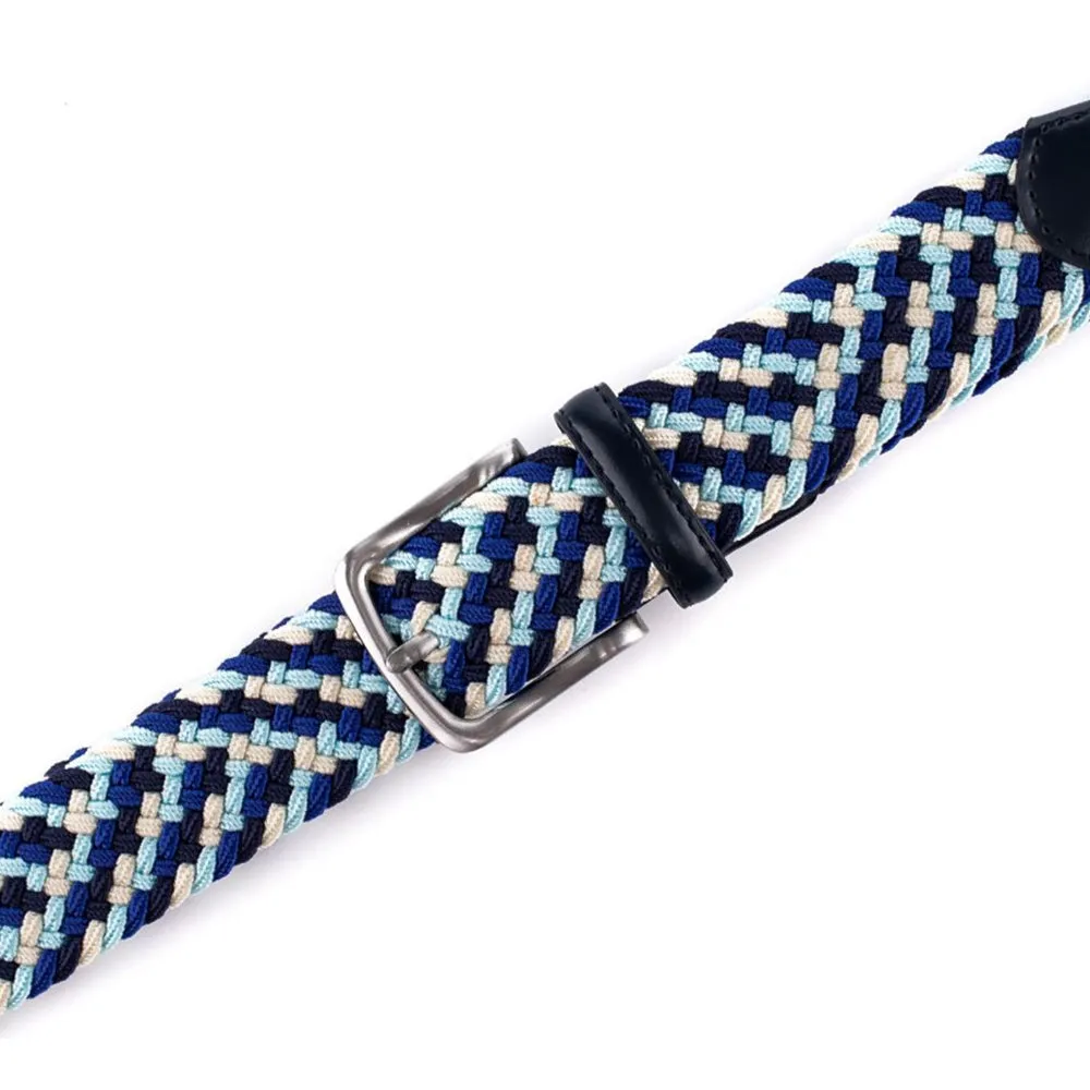 Bradenton Navy/Blue/White Braided Belt