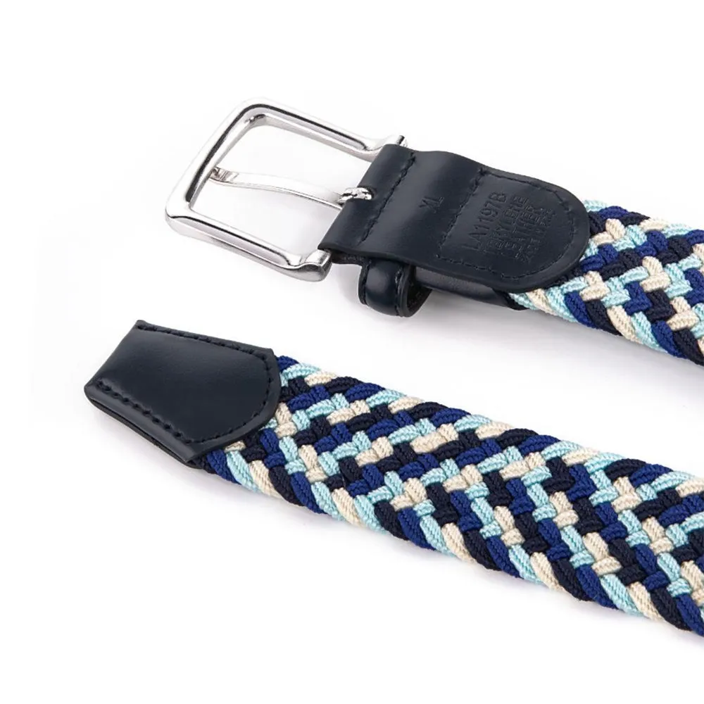 Bradenton Navy/Blue/White Braided Belt