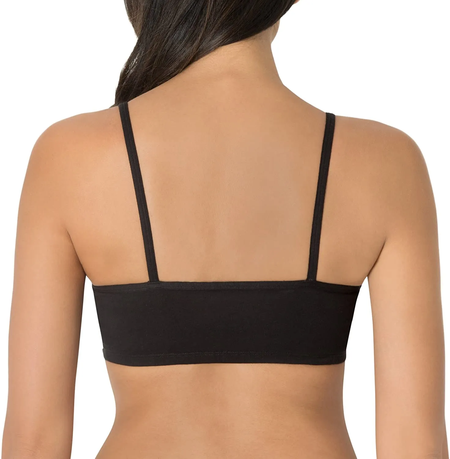 Brand new Fruit of the Loom Womens Spaghetti Strap Cotton Pullover Sports Bra, Black, Sz 34!