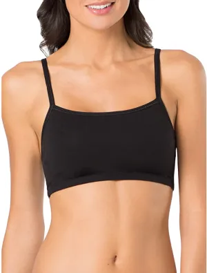 Brand new Fruit of the Loom Womens Spaghetti Strap Cotton Pullover Sports Bra, Black, Sz 34!