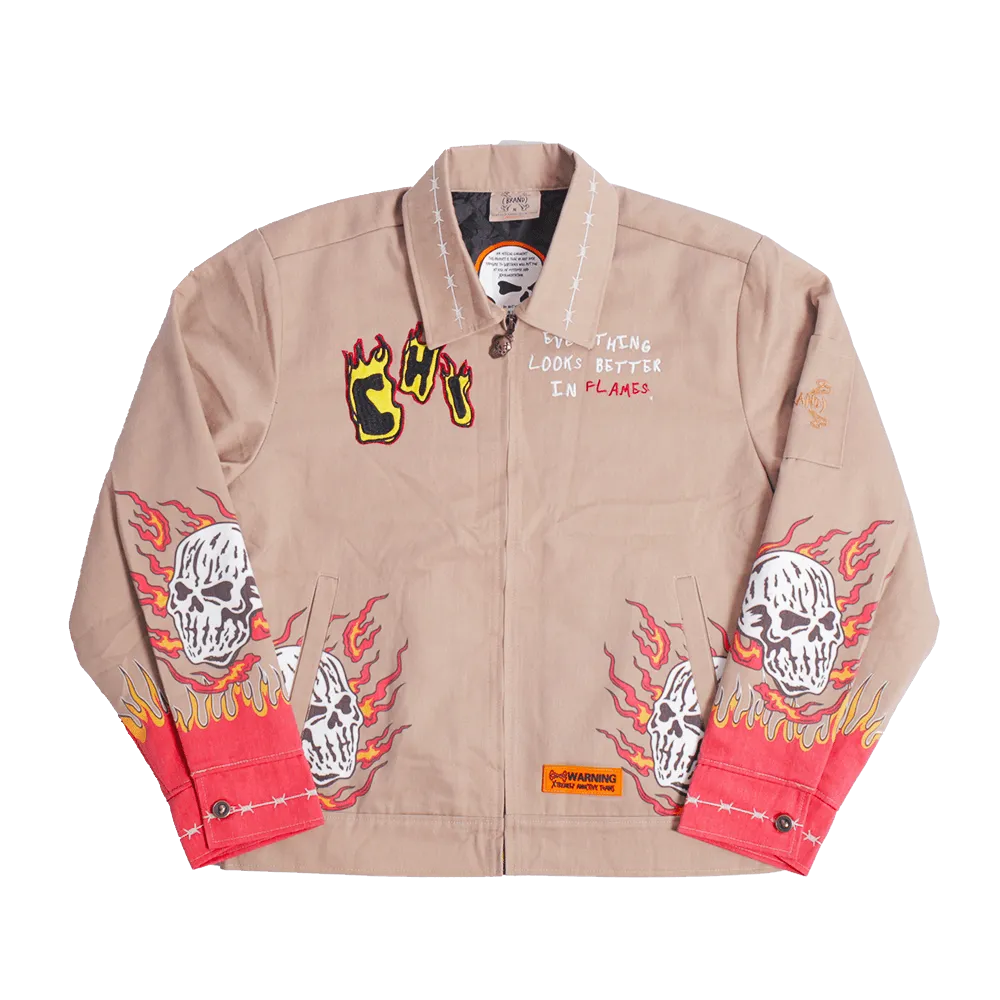 BRAND X CHICAGO FLAMES WORK YOUTH JACKET (TAN)