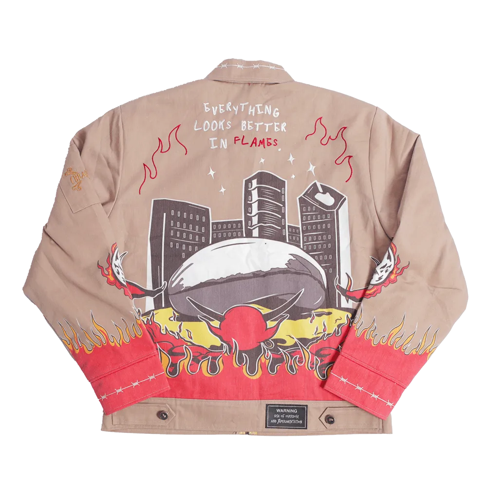 BRAND X CHICAGO FLAMES WORK YOUTH JACKET (TAN)