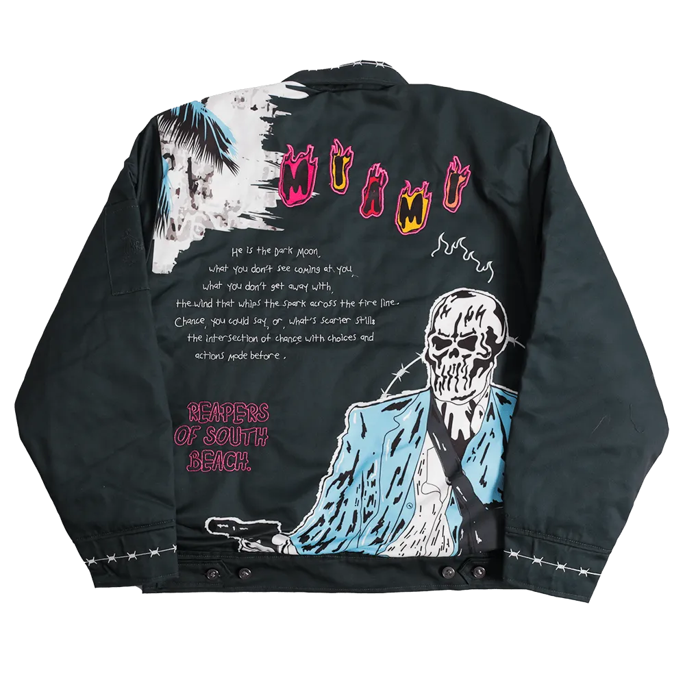 BRAND X MIAMI REAPERS OF SOUTH BEACH WORK JACKET (BLACK)
