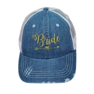 Bride Embroidered Distressed Trucker Hat