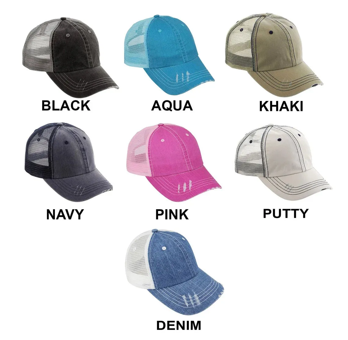 Bride Embroidered Distressed Trucker Hat
