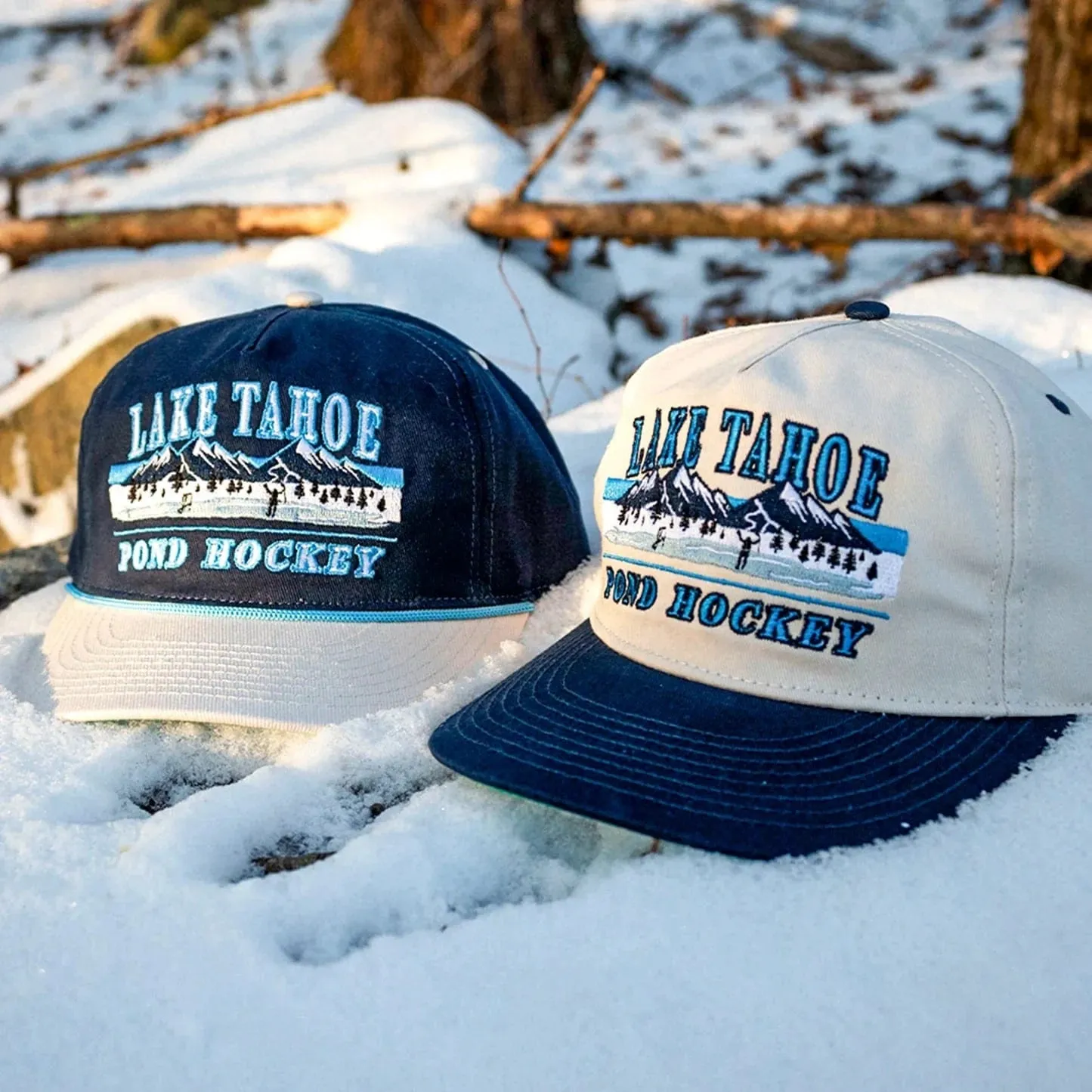 Celly Hockey Lake Tahoe Pond Hockey Snapback Hat - Cream
