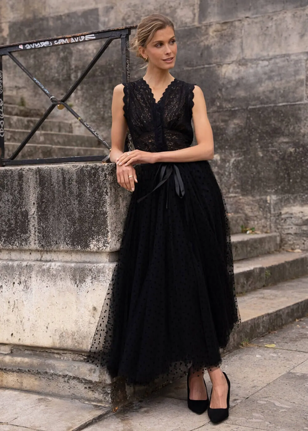 Choklate Paris Heart 50's Tulle Skirt Black