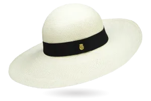 CLASSY LADIES PANAMA HAT WHITE WIDE BRIM