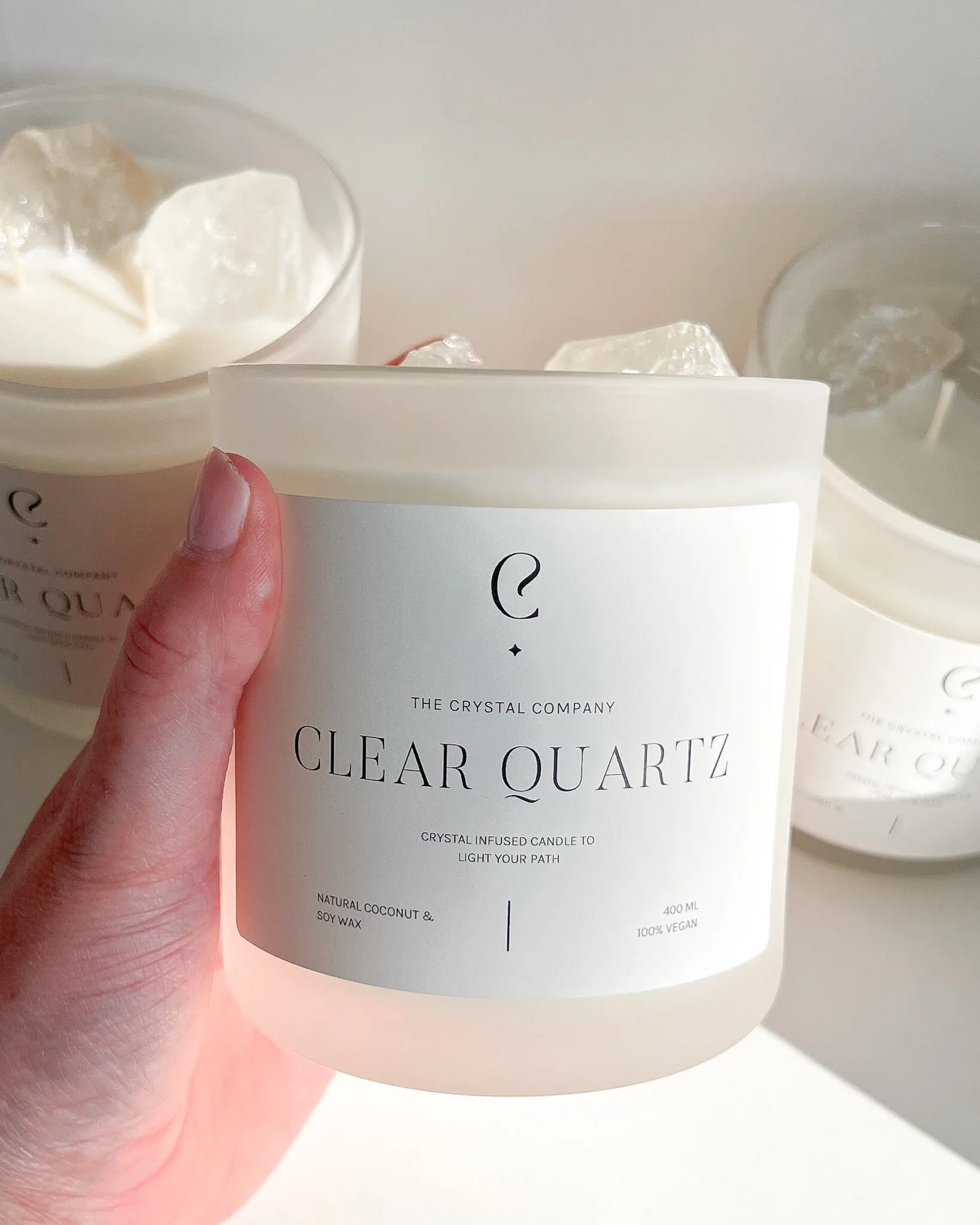 Clear Quartz Crystal Candle
