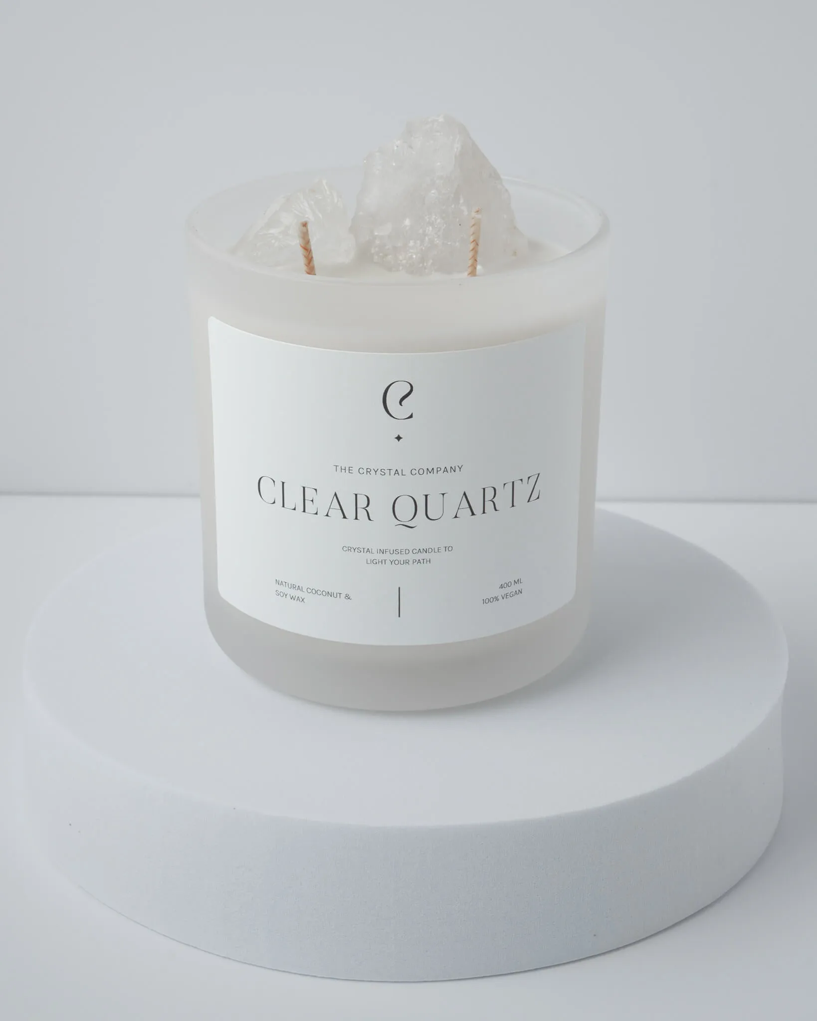 Clear Quartz Crystal Candle