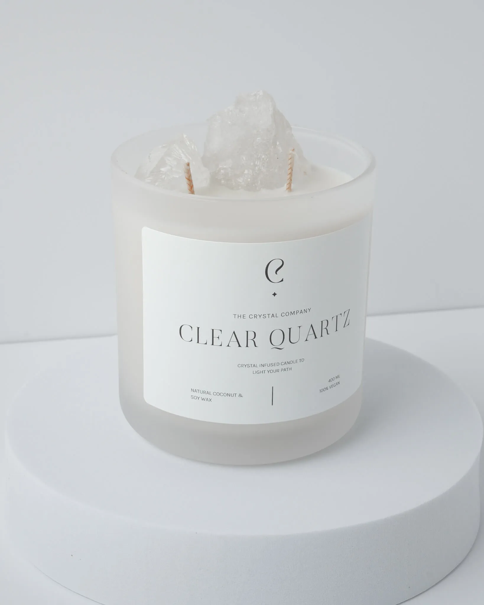Clear Quartz Crystal Candle