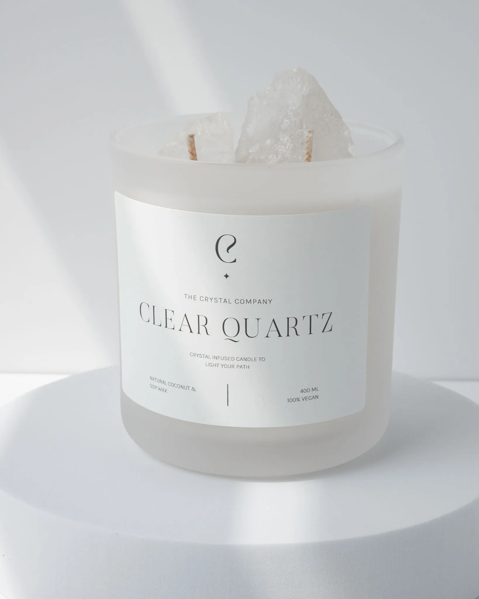 Clear Quartz Crystal Candle