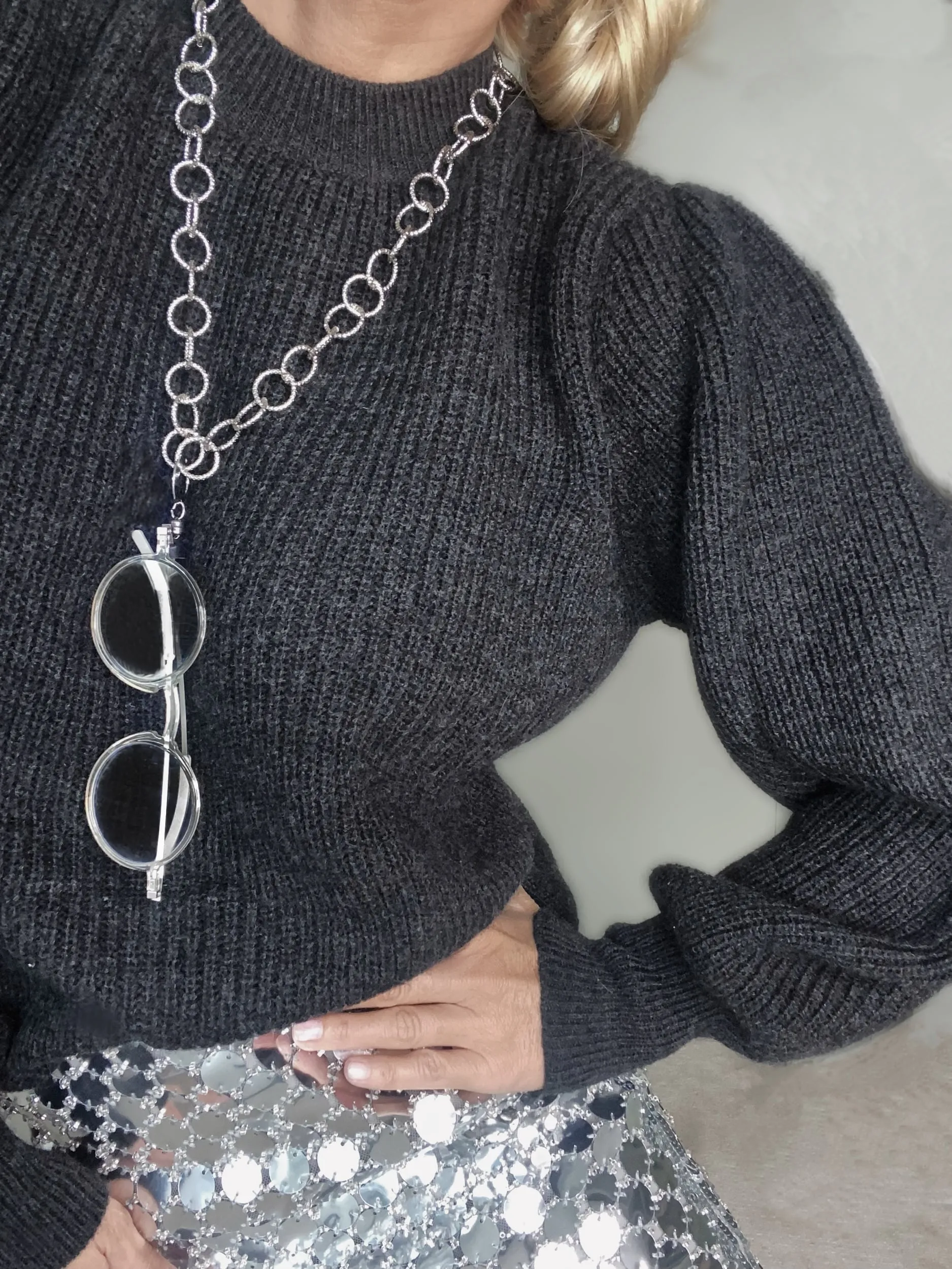 Collana per Occhiali Hoola Hoop con Magnete Argento