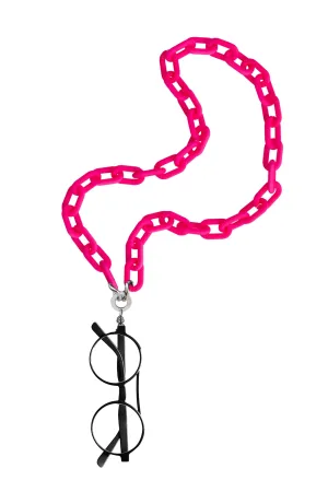 Collana per Occhiali Jelly con Magnete Rosa Fluo