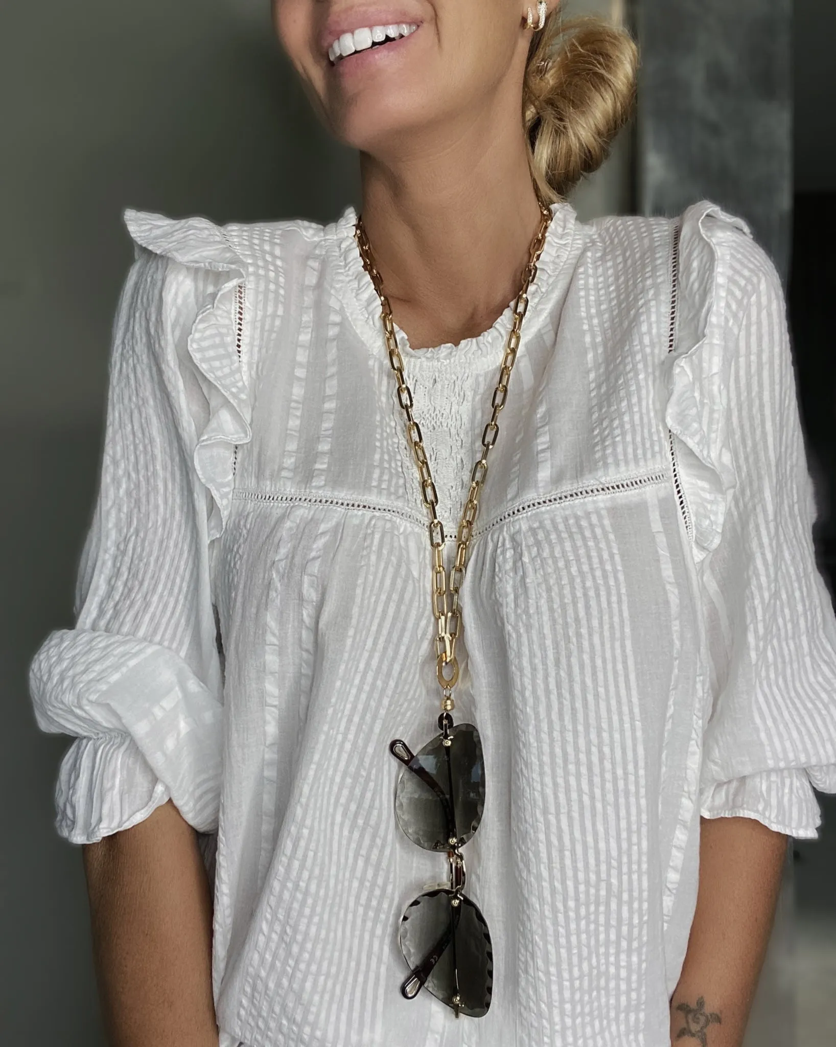 Collana per Occhiali Mini Deco con Magnete Oro