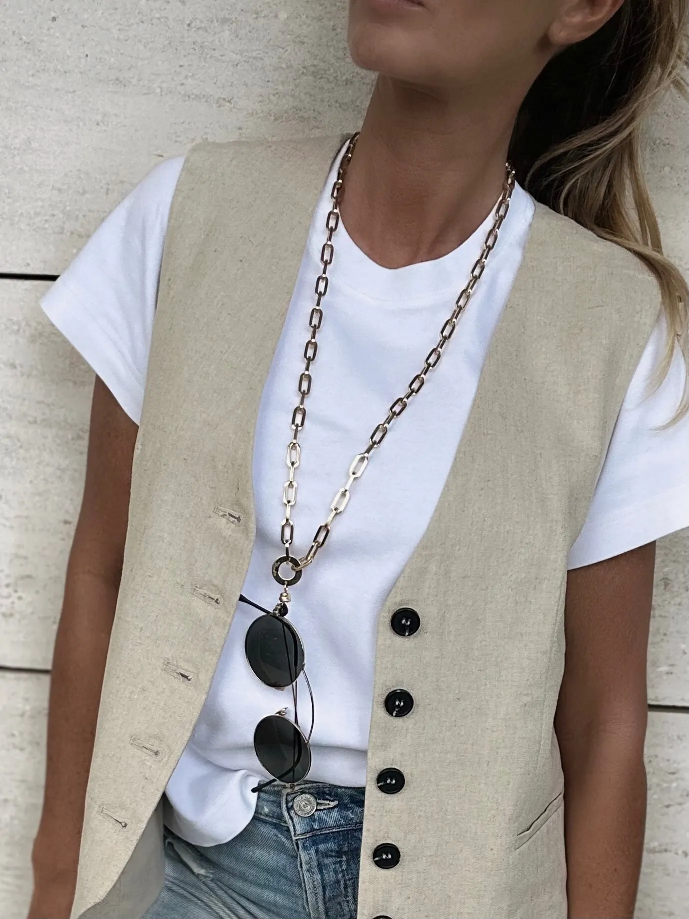 Collana per Occhiali Mini Deco con Magnete Oro