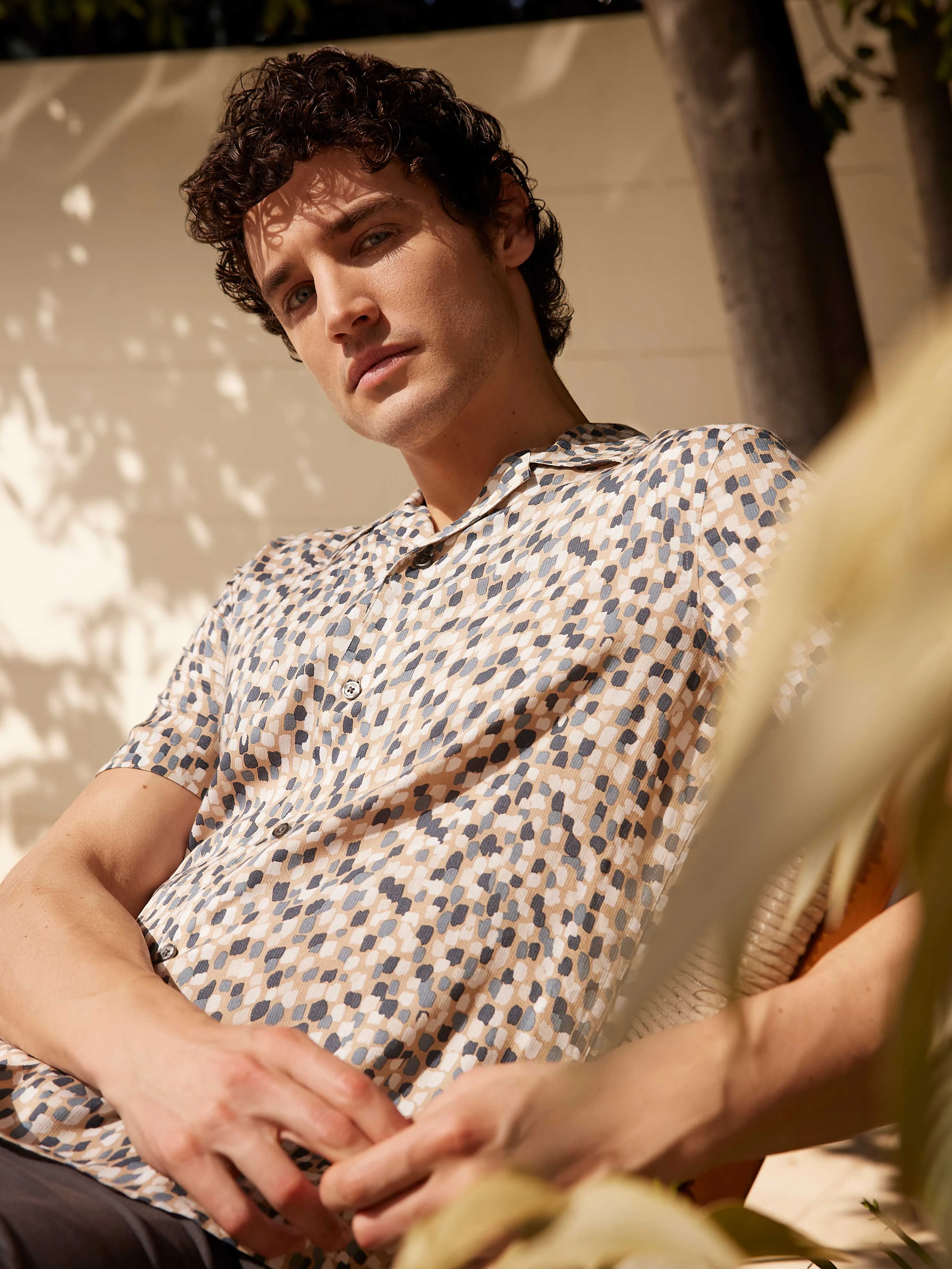 Confetti Print Camp Soft Shirt