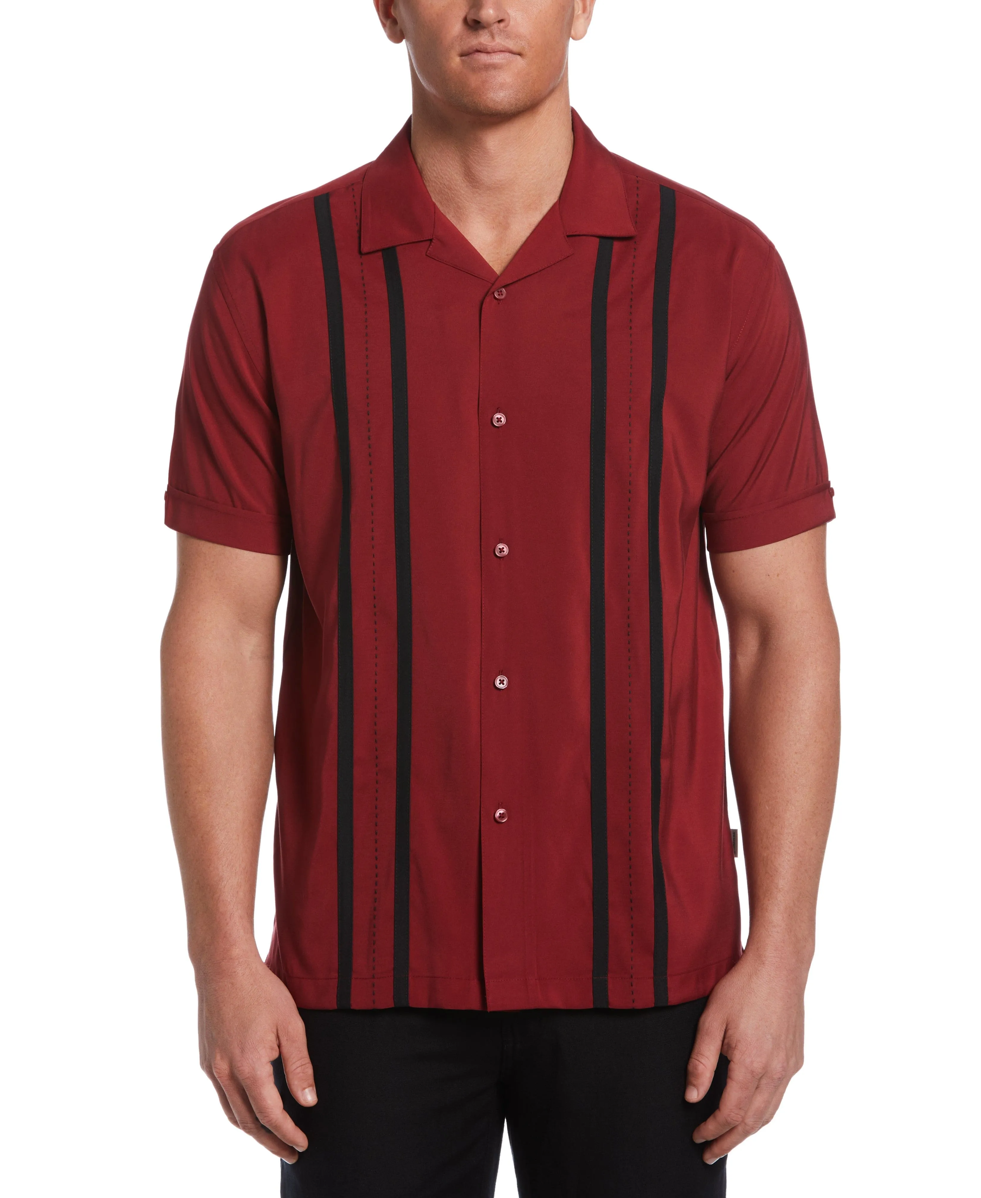 Contrast Panel Camp Collar Shirt