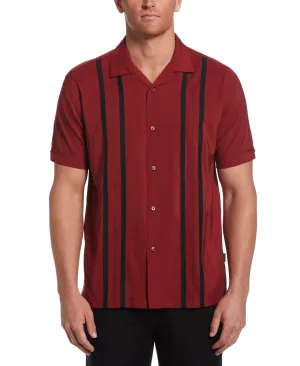 Contrast Panel Camp Collar Shirt