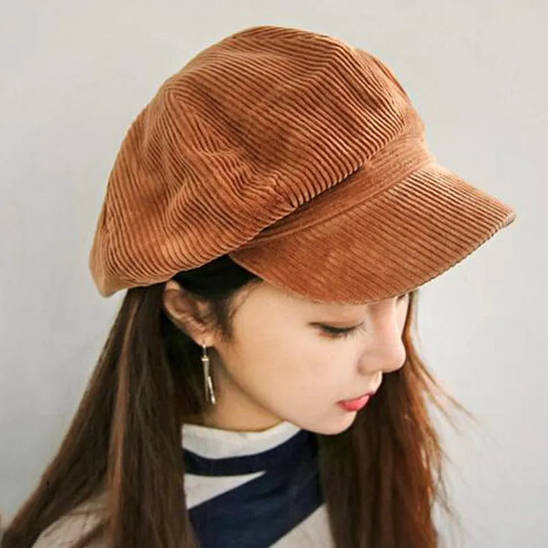 Corduroy Newsboy Cap