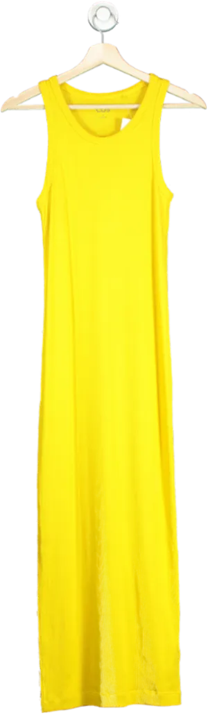 COS Yellow Ribbed Maxi Dress UK S