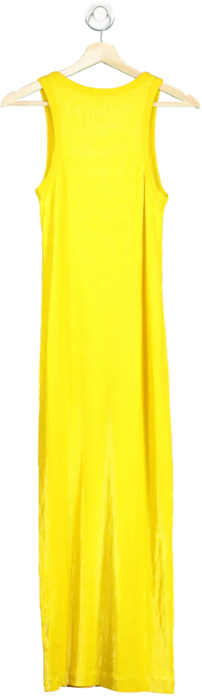 COS Yellow Ribbed Maxi Dress UK S