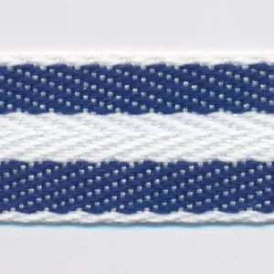 Cotton Stripe Herringbone Ribbon #01 Navy & Off White & Navy