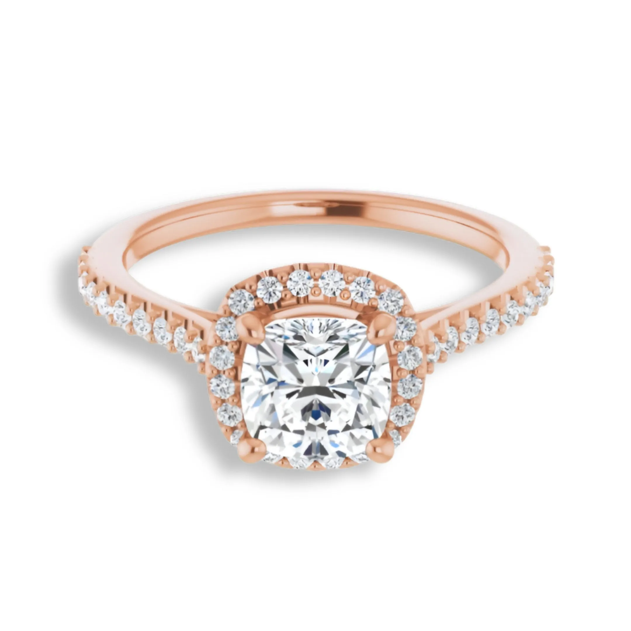 Cushion Cut Diamond Halo Engagement Ring