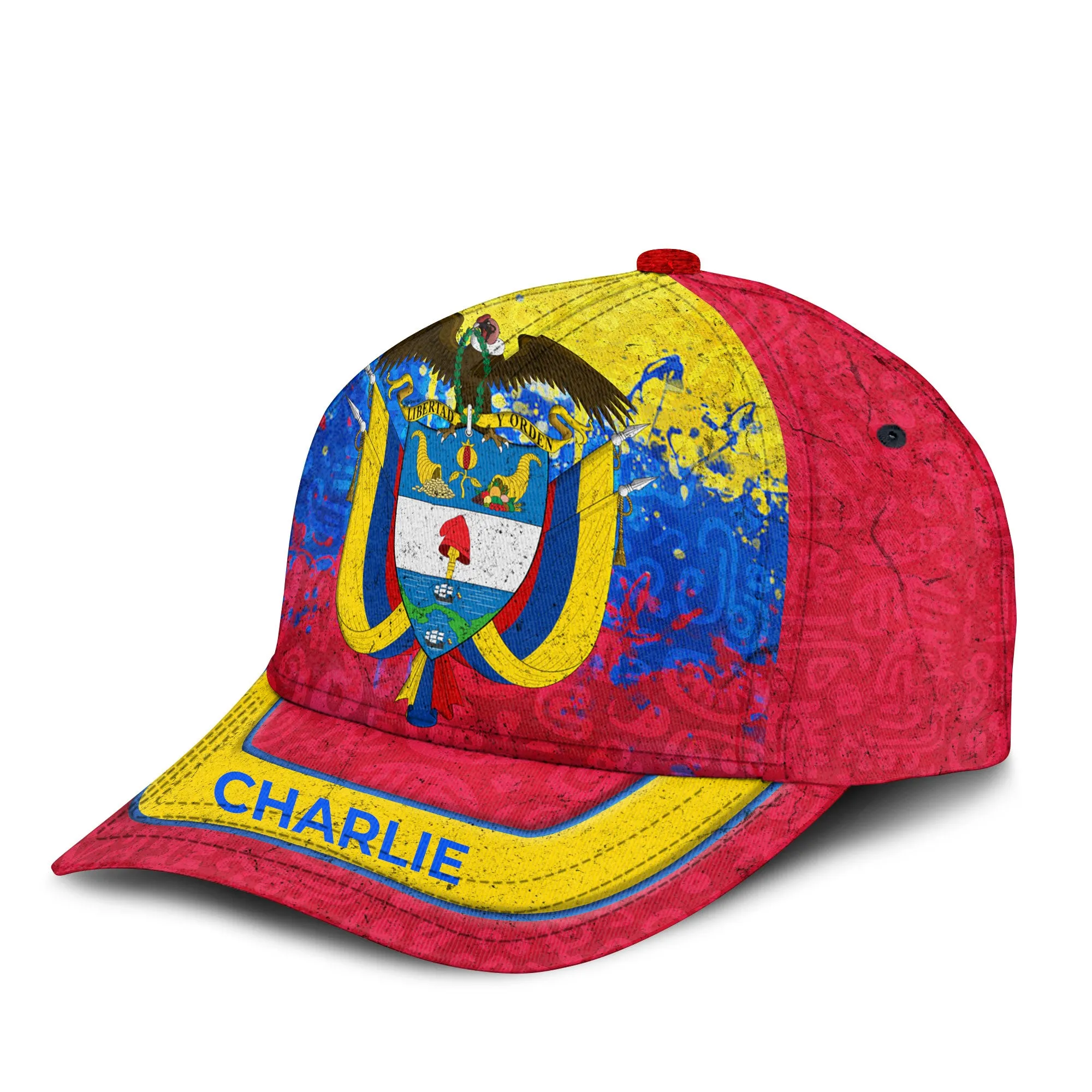 Custom Colombia Coat Of Arms Classic Cap With Name