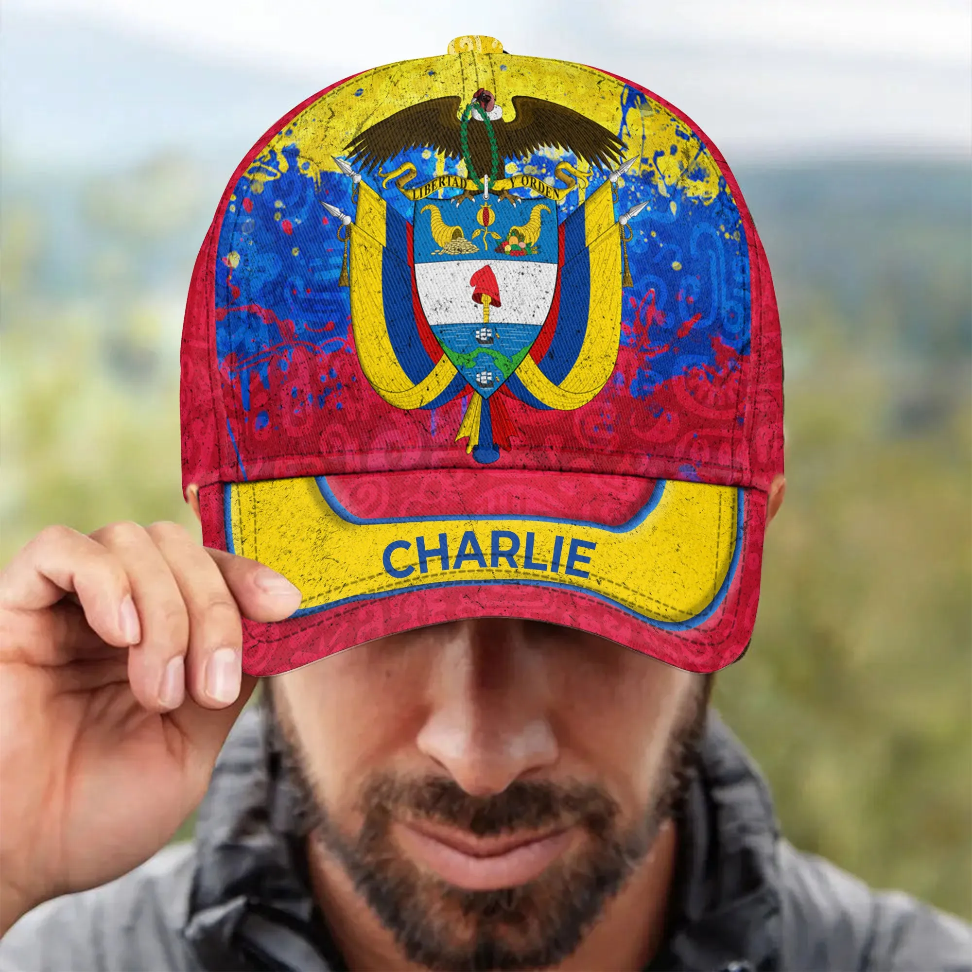 Custom Colombia Coat Of Arms Classic Cap With Name