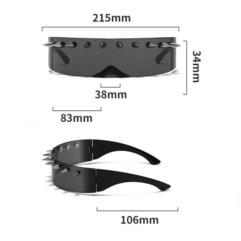 Cyberpunk Demon Metal Rivet Sunglasses