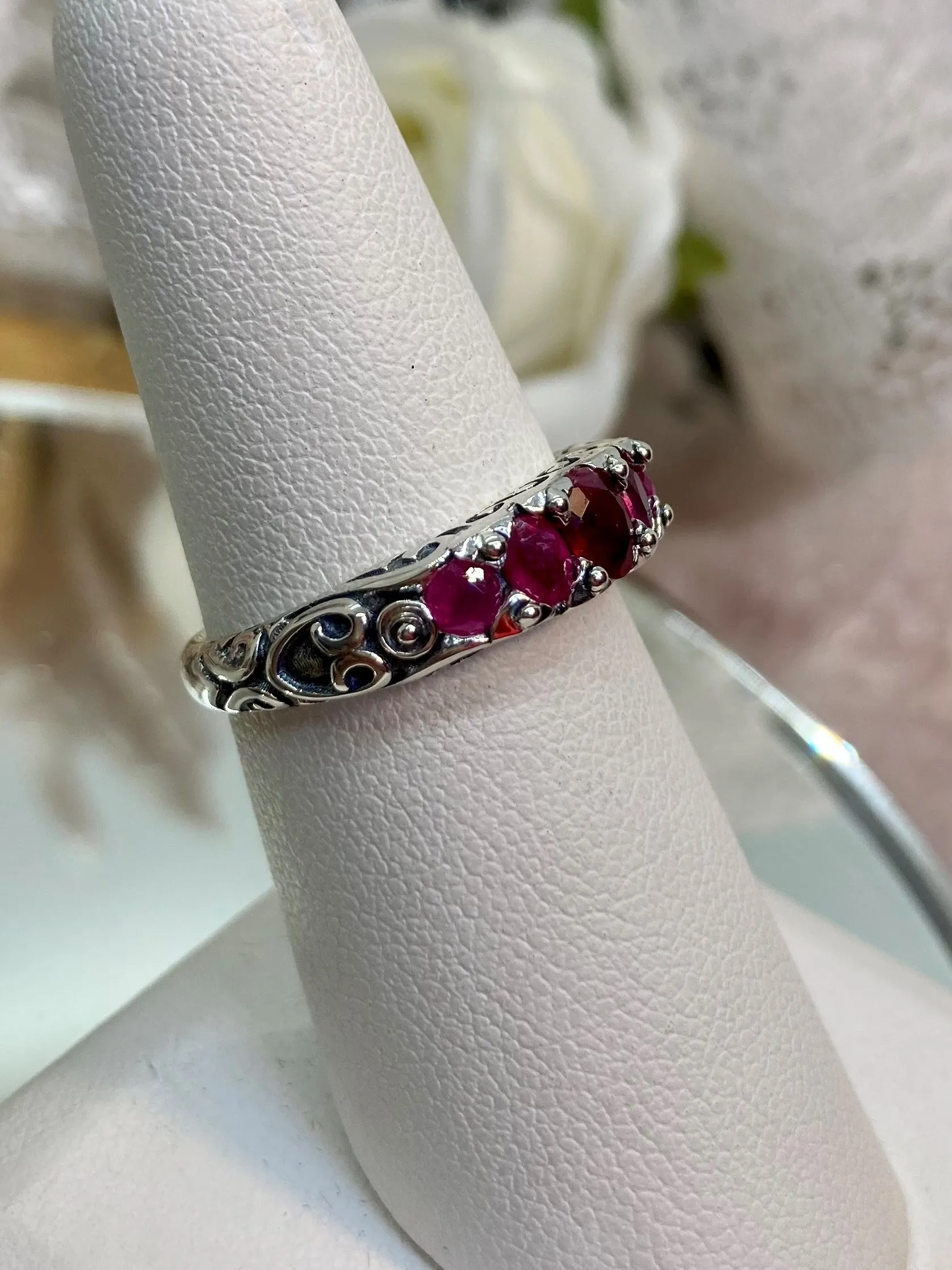 D19, 5-Stone Georgian Ring, Choice of Natural Gem, Victorian Jewelry Design#D19