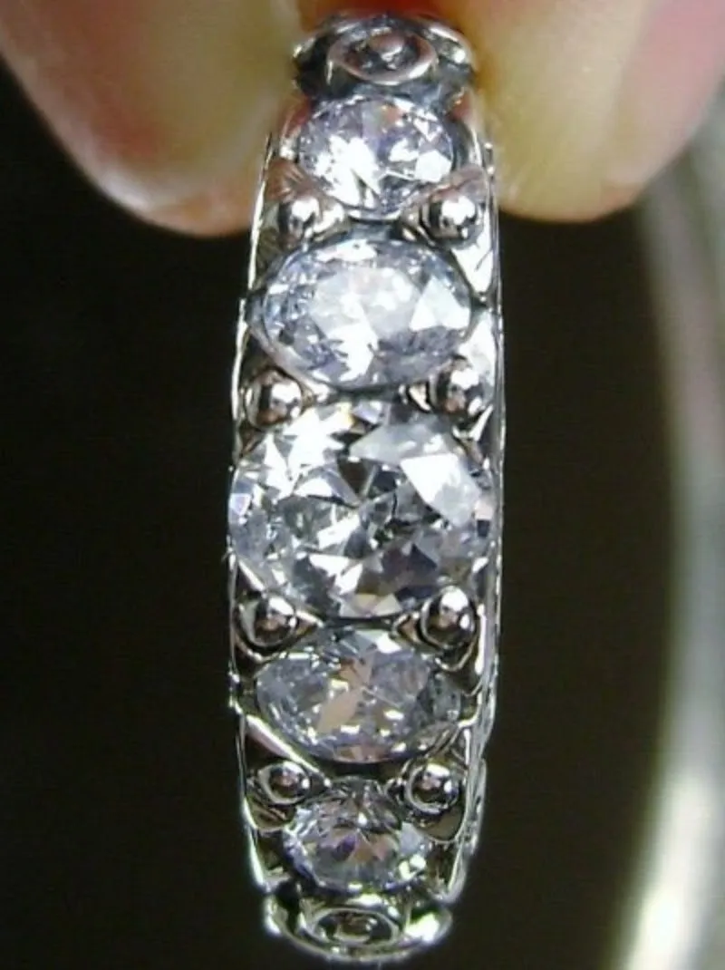 D19, 5-Stone Georgian Ring, Natural, Simulated or CZ Gem, Victorian Jewelry Design#D19