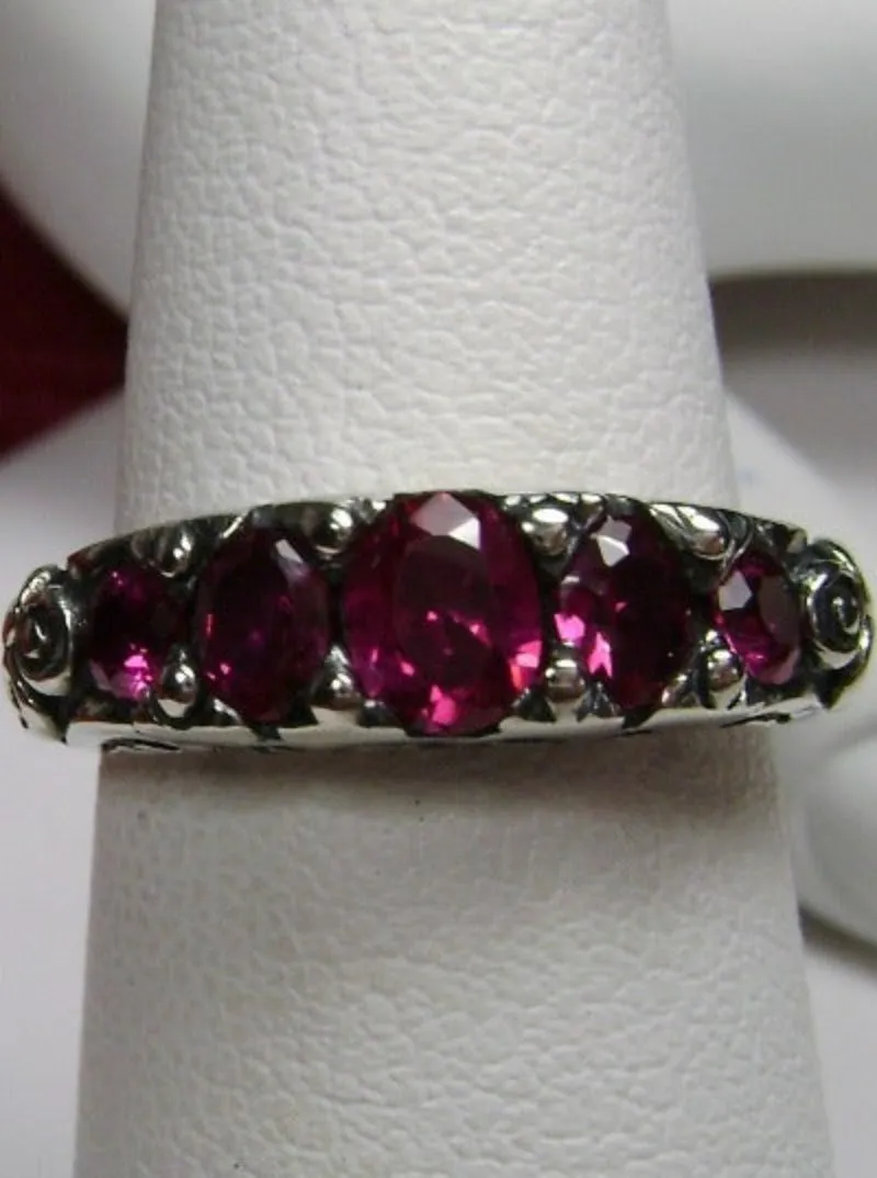 D19, 5-Stone Georgian Ring, Natural, Simulated or CZ Gem, Victorian Jewelry Design#D19