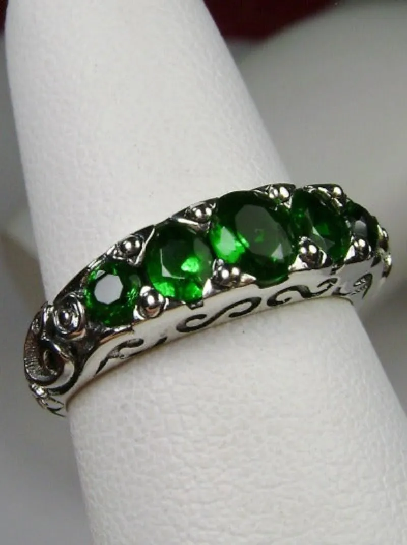 D19, 5-Stone Georgian Ring, Natural, Simulated or CZ Gem, Victorian Jewelry Design#D19