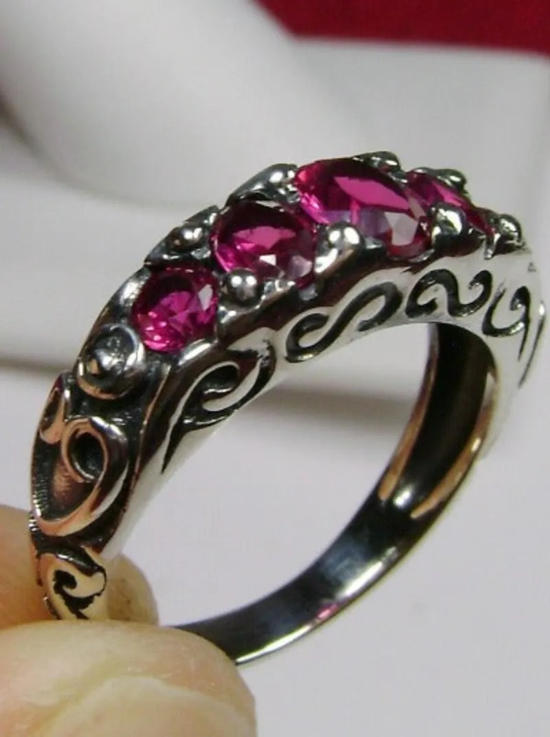 D19, 5-Stone Georgian Ring, Natural, Simulated or CZ Gem, Victorian Jewelry Design#D19
