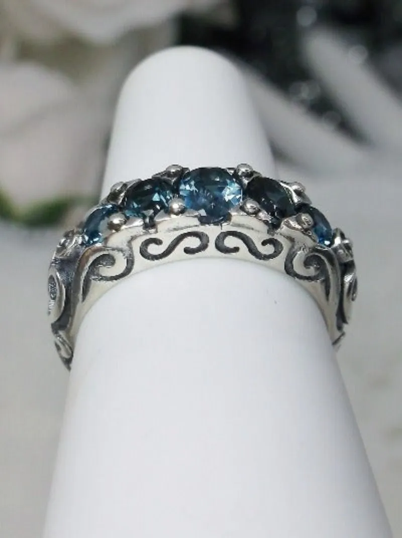 D19, 5-Stone Georgian Ring, Natural, Simulated or CZ Gem, Victorian Jewelry Design#D19