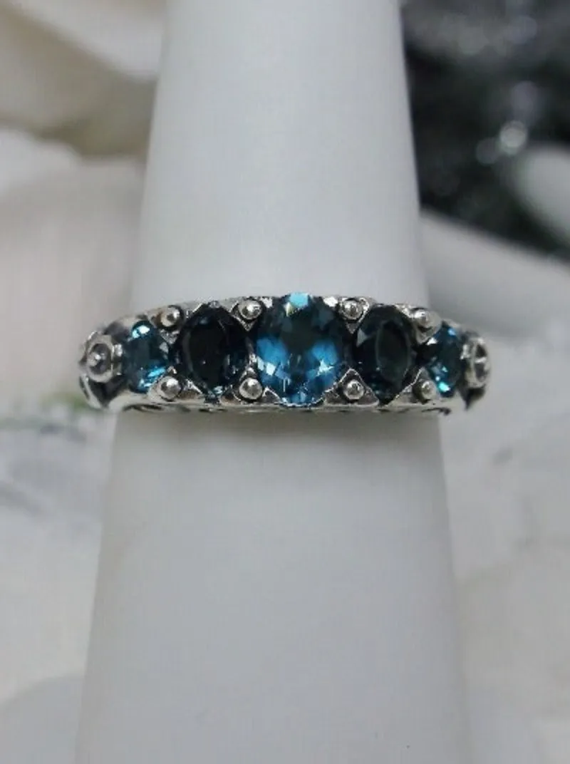 D19, 5-Stone Georgian Ring, Natural, Simulated or CZ Gem, Victorian Jewelry Design#D19
