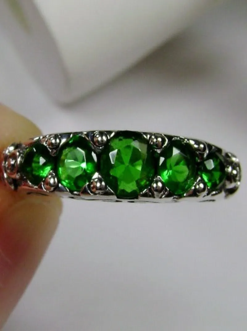 D19, 5-Stone Georgian Ring, Natural, Simulated or CZ Gem, Victorian Jewelry Design#D19