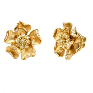 Daffodil Diamond Stud Earrings