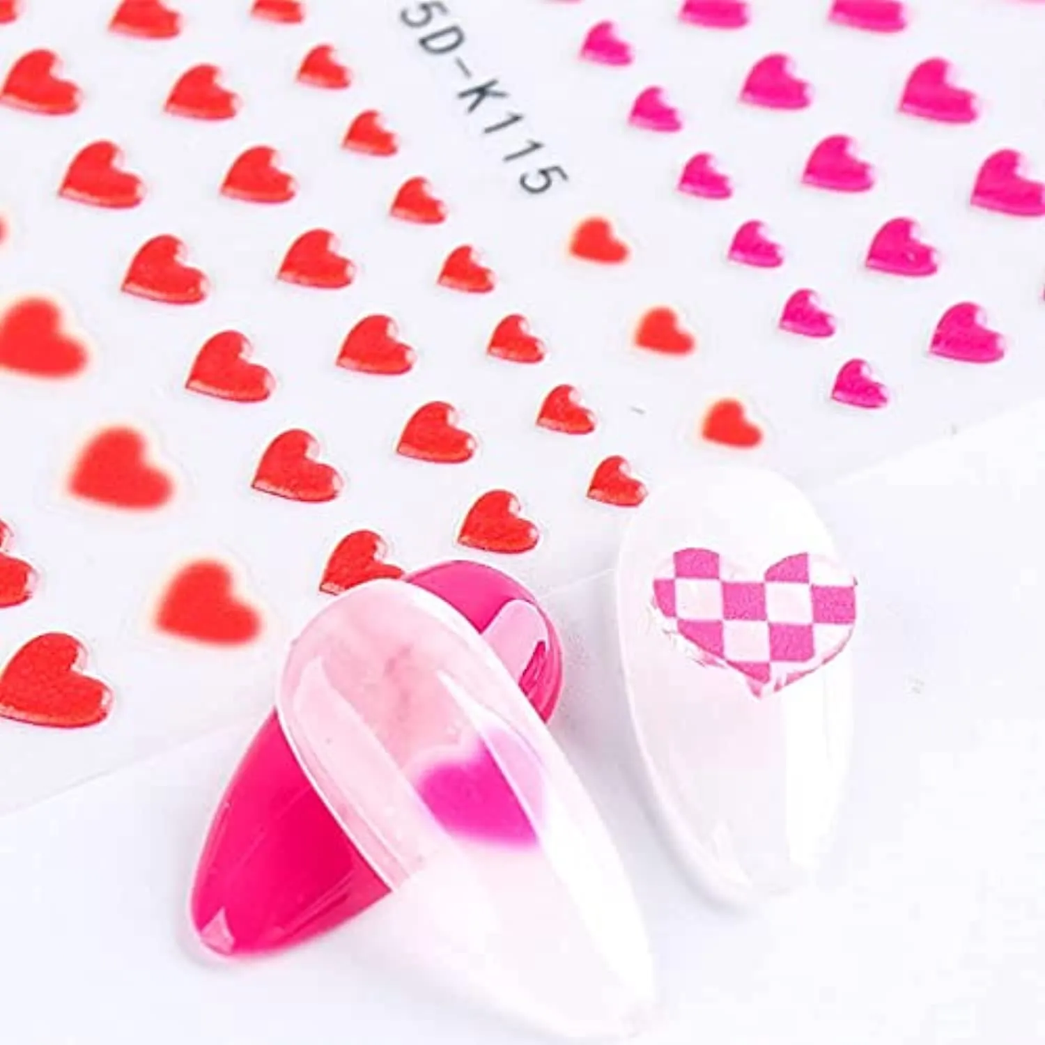 Daisy Nail Art Stickers Decals 5D Three-Dimensional Hollow Red Heart Daisy Self-Adhesive Nail Art Supplies Exquisite Flamingo Unicorn Nail Art Decoration Design DIY Acrylic Nail Art, 4 Sheet