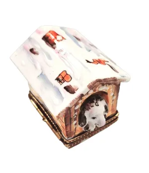 Dalmation Dog in Winter Dog House