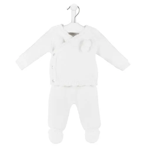 Dandelion Scallop Knitted 2-Piece Set - White