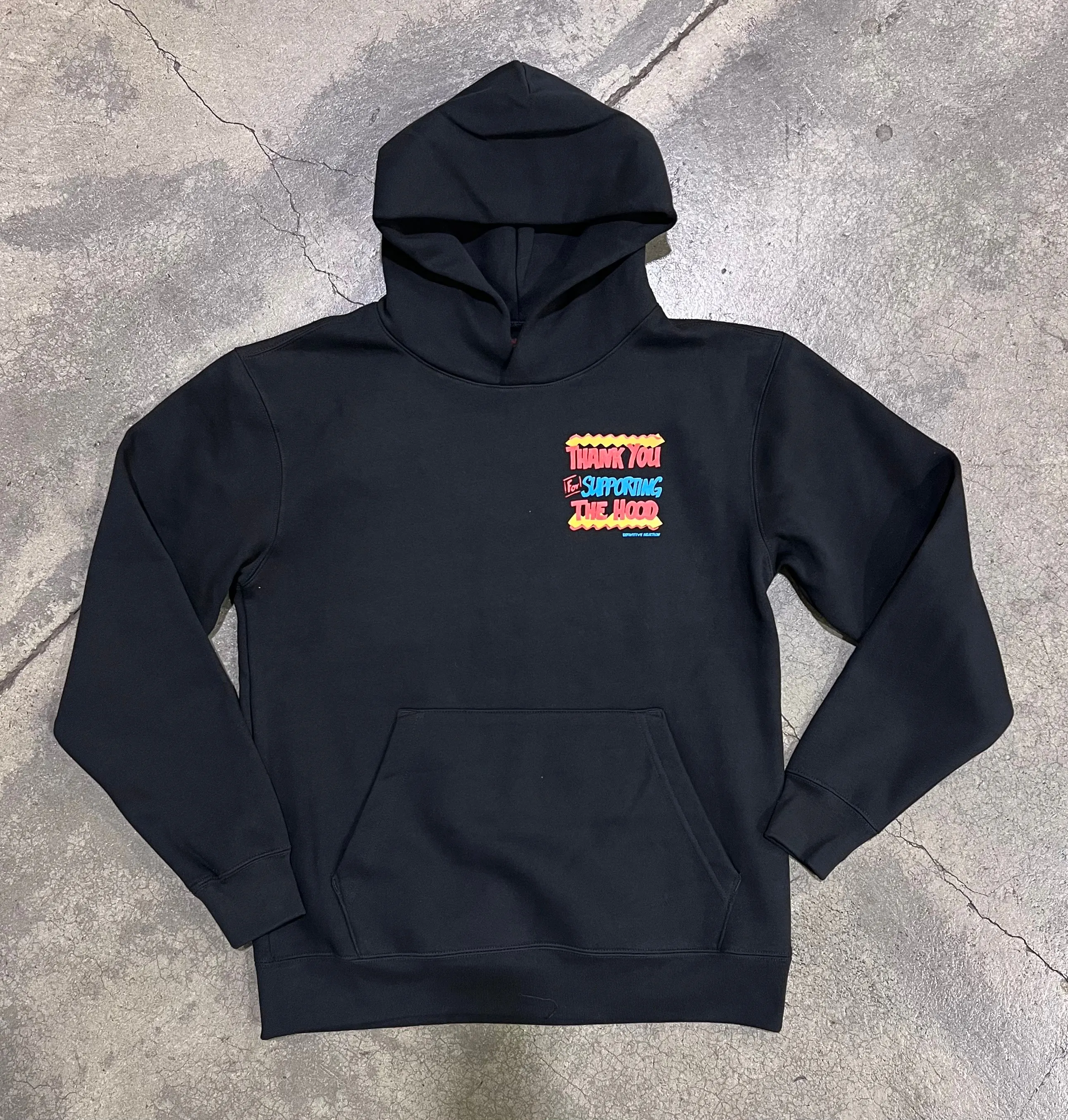 Definitive Selection - "Thank You For Supporting The Hood" Bodega Sign Heavy Weight Pullover Hoody