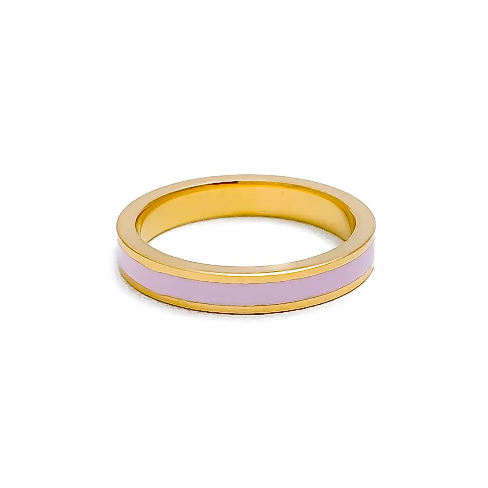 Delicate Baby Pink 22k Gold Enamel Band