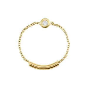 Diamond Bezel-Set Chain Ring