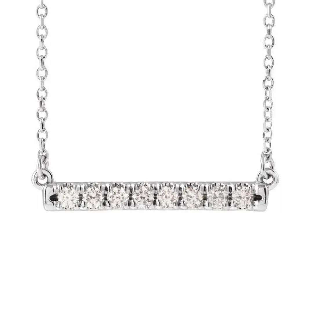 Diamond French-Set Bar Necklace