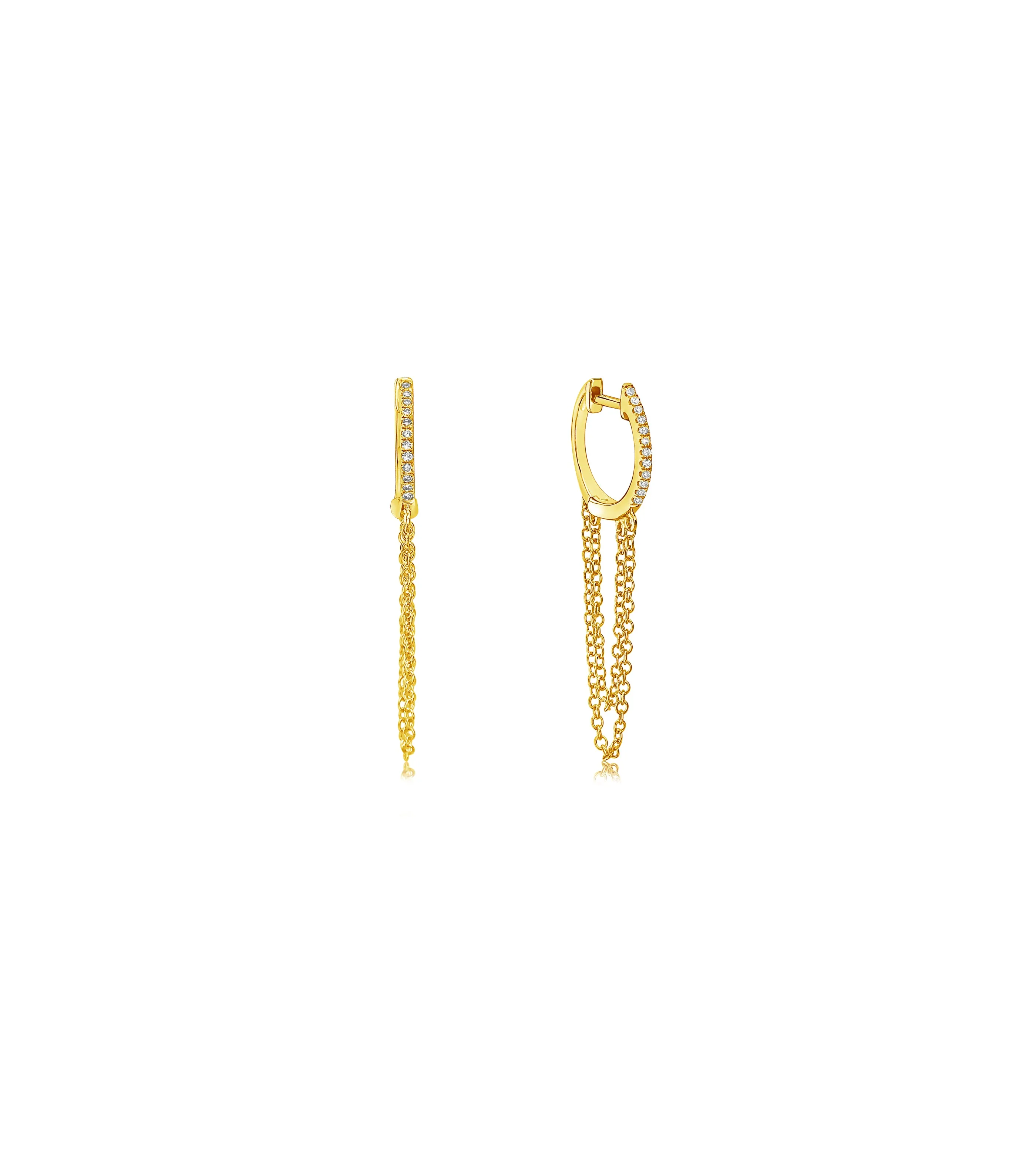 Diamond Huggie Chain Earring