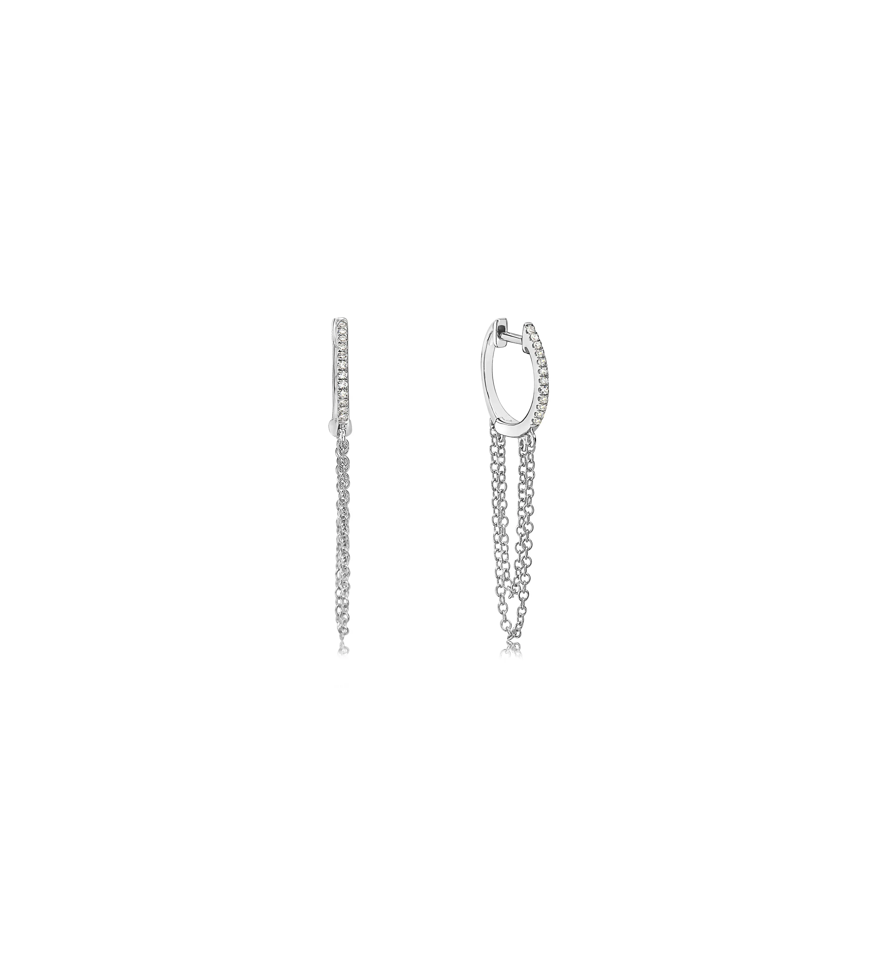 Diamond Huggie Chain Earring